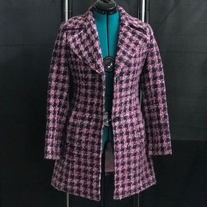 Guess Pink Plaid Peacoat